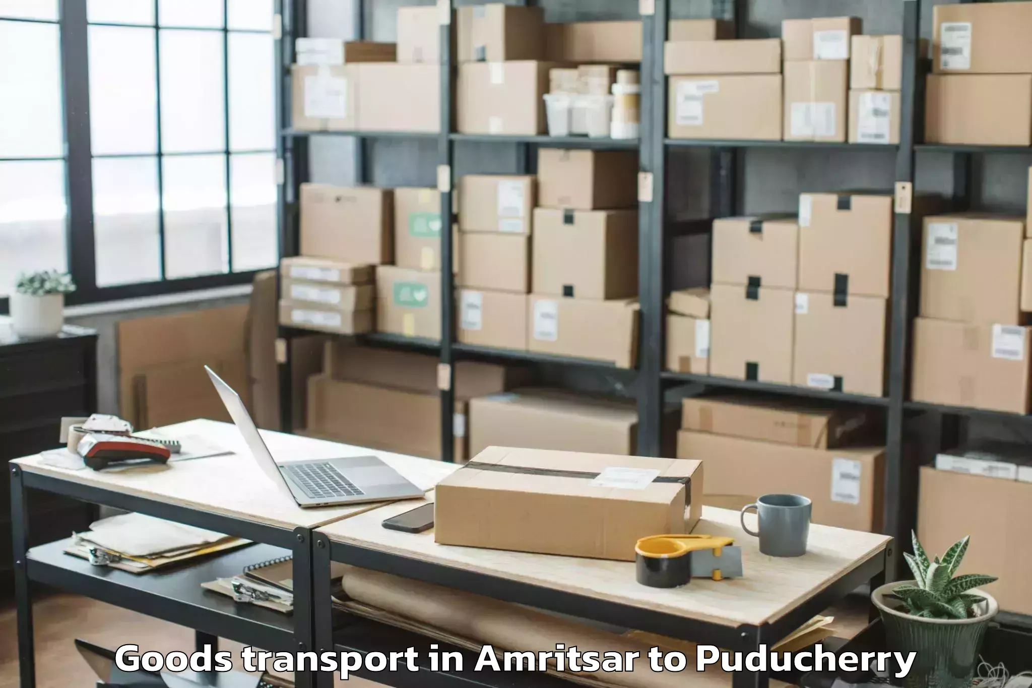 Leading Amritsar to Sri Balaji Vidyapeeth Puducher Goods Transport Provider